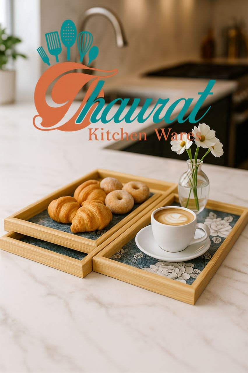 3pcs set of premium Wooden serving trays